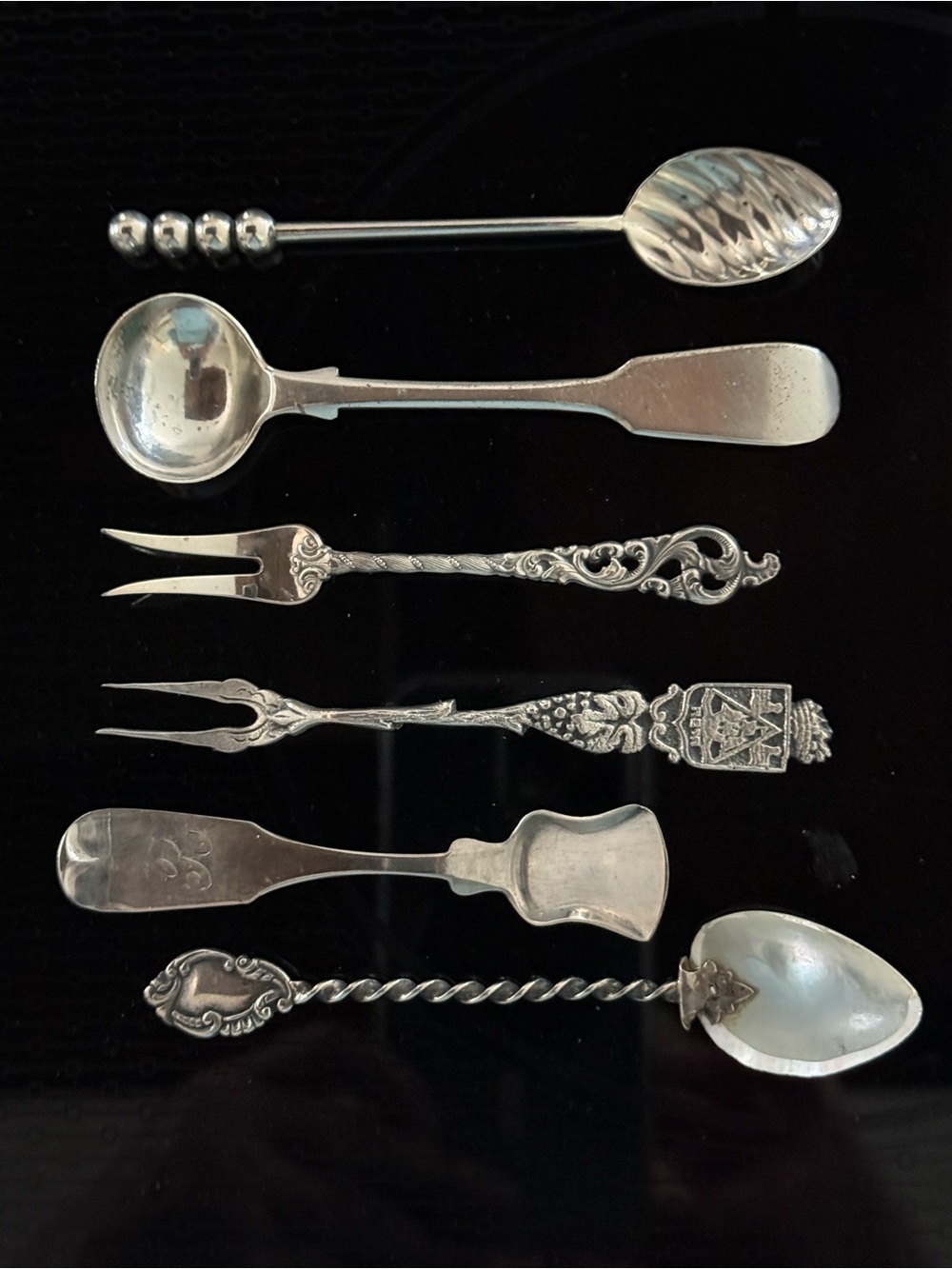 Estate sterling Silver 6 Assorted Serving Utensils